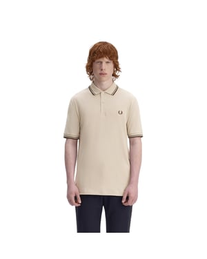 Fred Perry Heren Twin Tip Poloshirt (Warm Beige)