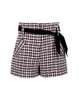 Maje shorts met hoge taille en riem in veelkleurig katoen