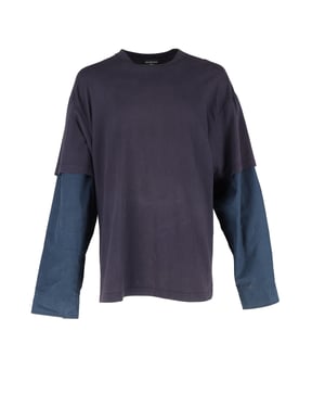 Balenciaga gelaagd T-shirt met lange mouwen in veelkleurig katoen