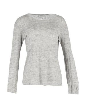 T-shirt met ronde hals en lange mouwen van Alexander Wang in grijs katoen