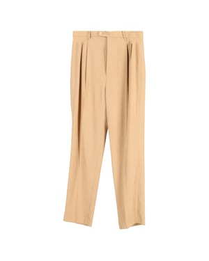Iris & Ink geplooide broek van beige katoen