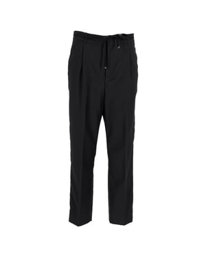 Saint Laurent joggingbroek met taps toelopend trekkoord in zwarte wol