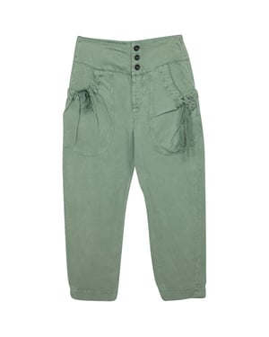 Isabel Marant Etoile cargo broek met plooien en zakken in groen linnen