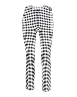 Theory geruite broek in zwart-wit viscose