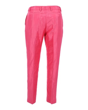 Dries Van Noten rechte broek in roze rayon