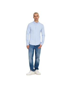 Only Heren Regular Shirt Met Lange Mouwen (Kasjmierblauw)