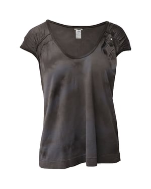 Chloe tie-dye T-shirt met bloemenversiering in grijs katoen