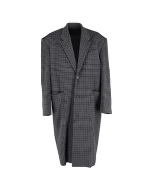 Balenciaga oversized jas met pied-de-poulepatroon in grijs polyester