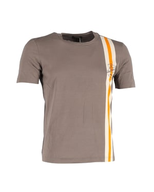 Louis Vuitton T-shirt met streepjesdetails in bruin katoen