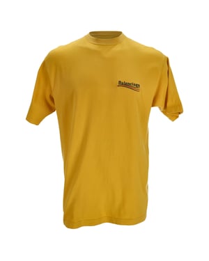 Balenciaga T-shirt met politieke campagne-opdruk in geel katoen