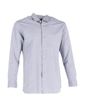 Ermenegildo Zegna overhemd met lange mouwen en knoopsluiting in blauw katoen
