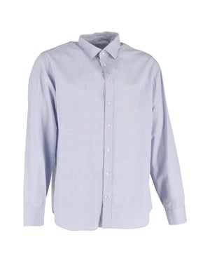 Giorgio Armani overhemd met lange mouwen en ruitprint in blauw katoen