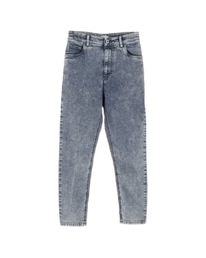 Miu Miu Boyfriend jeans in lichtblauwe katoen met wassing in grijs.