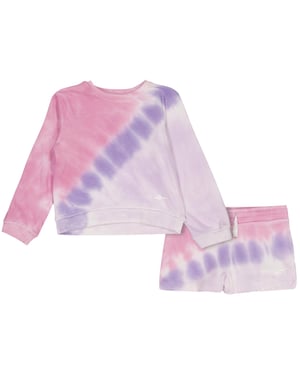 Reebok Set met tie-dye-sweatshirt en -short voor babymeisjes (Zakje roze tie-dye)