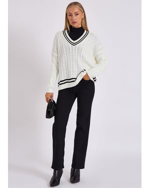 Stripe Sports cricket-trui met oversized pasvorm
