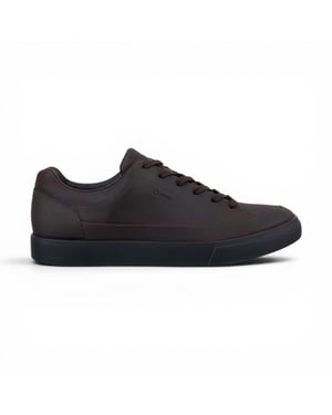 Ecco Bruine Leren Waterdichte Trainer Sneaker Schoenen - Soft 10