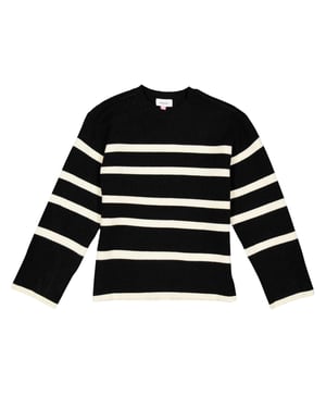 Vero Moda Saba gestreepte trui met ruime pasvorm voor kinderen (Zwart/berken)