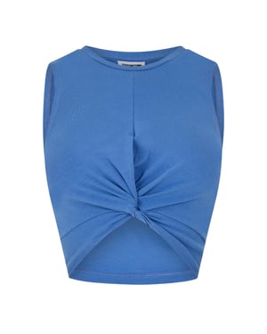 Noisy May Geknoopte mouwloze crop top voor dames (Nederlands Blauw)