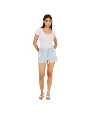 Brave Soul Dames/Dames Bodysuit met Geruit Detail (Donker lila)