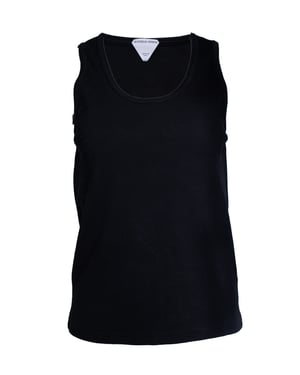 Bottega Veneta, geribbelde tanktop in zwart