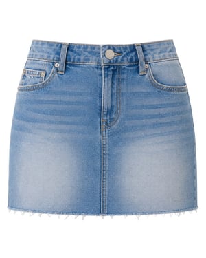 True Religion Sadie effen denim minirok voor dames (Goudkleurig/Verbleekt)