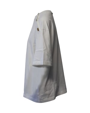 Alexander McQueen T-shirt van Wit Katoen met Knopenversiering