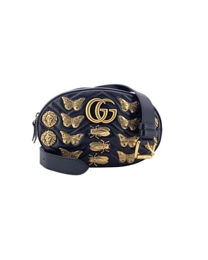 Gucci Leren Schoudertas GG Marmont