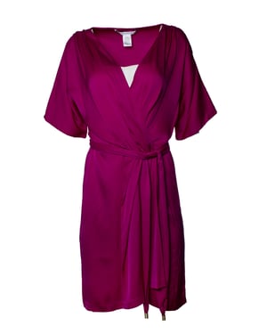 Diane Von Furstenberg, roze zijden jurk met riem