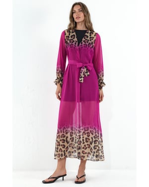 Geprinte Maxi Chiffon Mouwloze Cover-Up