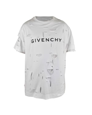 Givenchy T-shirt met 2 lagen en gaatjes Wit