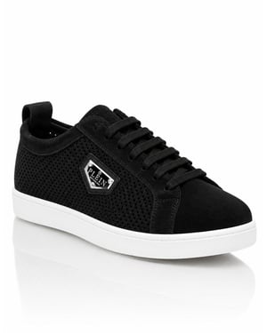Perforated Suede Low-Top Sneakers