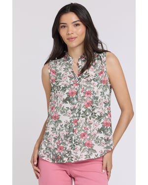 Mouwloze Blouse met Rimpelnek