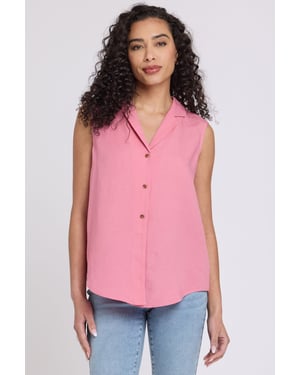 Gabrielle Mouwloze Linnen Blouse