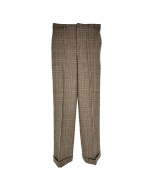 Celine Prince of Wales geruite broek van bruine wol