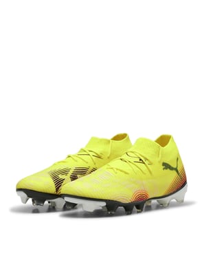 Puma Future 8 voetbalschoenen voor dames, nauwsluitende pasvorm, voor kunstgras (Geel/zwart)
