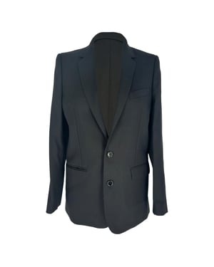 Celine klassieke blazer met enkele rij knopen in zwarte wol