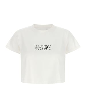 MM6 Maison Margiela Witte Katoenen T-shirt