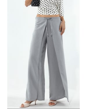 Trekkoord Taille Crepe Broek met Strikdetail