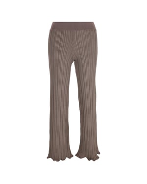 Acne Studios geribbelde gebreide broek met rechte pijpen in bruine viscose