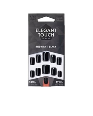 Core Color Nagels Met Lijm Squoval #midnight Black 24 Stuks