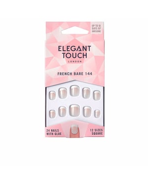 French Bare Nails With Glue Square #144-xs