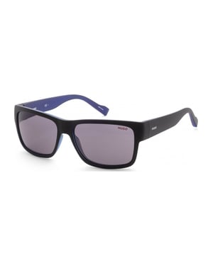 Hugo Boss Heren 58mm Matte Zwarte Blauwe Zonnebril HG0176-S-0VK-IR
