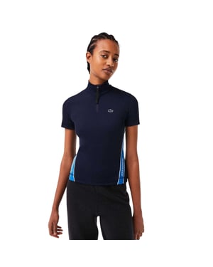 Lacoste Heren Ritssluiting Polo Shirt (Marineblauw)
