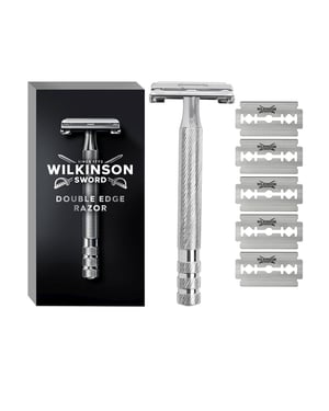 Double Edge Razor Máquina + 6 Hojas De Recambios