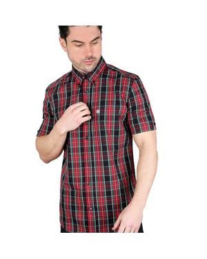 Lambretta Geruit unisex overhemd voor volwassenen (Zwart, Rood, Groen)