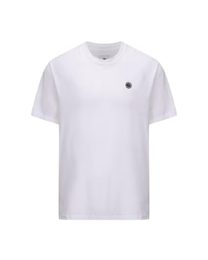 Pretty Green Heren-T-shirt met logo op de borst en ronde hals (Wit)