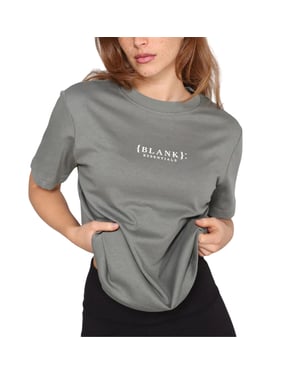Blank Essentials Dames-T-shirt met logo uit de Essentials-collectie in boyfriend-stijl (Salie)