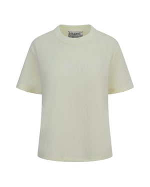 Blank Essentials Dames-T-shirt met logo uit de Essentials-collectie in boyfriend-stijl (Hemels)