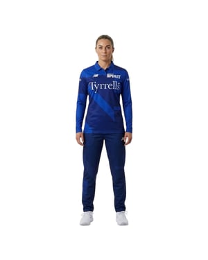 New Balance Cricketpoloshirt voor dames uit Londen (Team Koningsblauw)