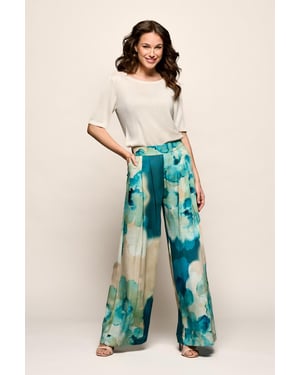 Corby Print Broek Blauw